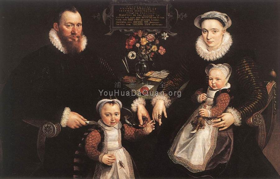 Portrait of Antonius Anselmus, His Wife and Their Children - 马尔滕·德·沃斯